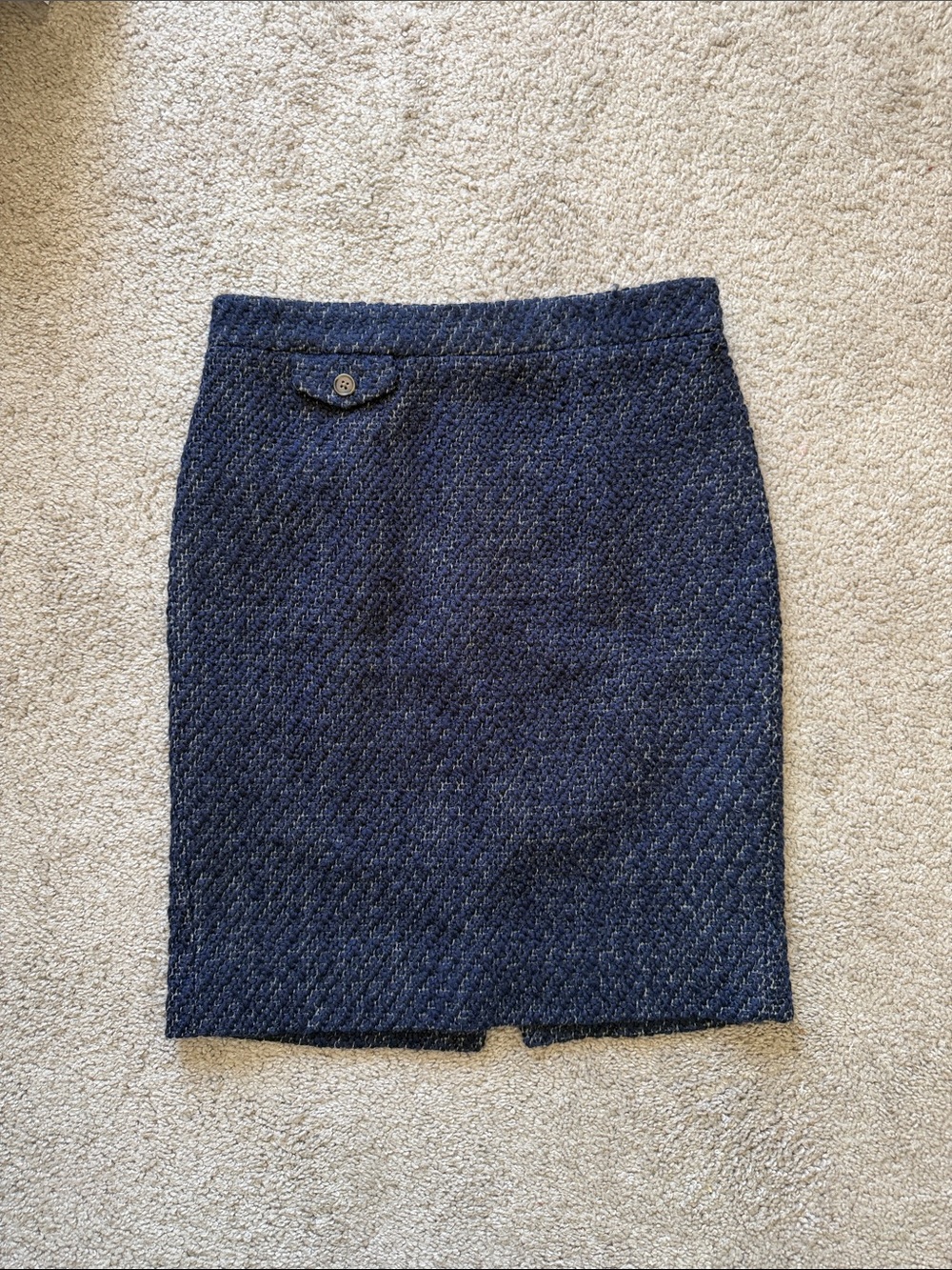 JCrew Tailored Navy Tweed Pencil Skirt - Women's size 0